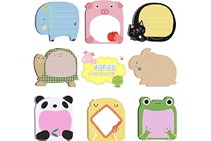 SPEPY 40 Pcs Cute Sticky Notes Set, Cartoon Animals Sticky Notes, Refrigerator Sticky Notes, for School, Office Memo, Party Bags Filler, Student Kids Gifts(8 Styles),Multicolor,8*5.4 cm/3.15*2.13 in