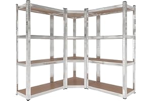 WilTec Estantería para Cargas Pesadas de Esquina Almacenaje en trastero almacén Garaje Taller