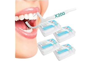 Vidaprime Hilo DENTAL con Mango CONFORT - Arco Dental REUTILIZABLE Pack 200 UNIDADES - Hilo Dental NIÑOS Y ADULTOS Cinta dental - Arcos dentales Flosser Dental limpiador Dientes Sarro CUIDADO DENTAL