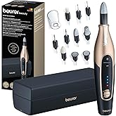 Beurer MP 84 Edition Set de manicura/pedicura, torno de uñas eléctrico con batería recargable, 10 accesorios, luz LED, estuch