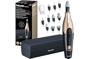 Beurer MP 84 Special Edition manikyr-/pedikyrset, elektrisk nagelfil med uppladdningsbart batteri, 10 tillbehör, LED-lampa, i