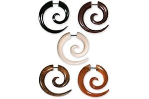 ‎FLY STYLE Fly Style Piercing Ohr Expander aus Horn, Holz oder Knochen - Dehnstab Dehnschnecke Dehnspirale Dehnungsschnecke Dehnsichel