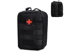 ENLACE Torba pierwszej pomocy, pusta torba taktyczna Molle, kompaktowa torba taktyczna na pasek, wielofunkcyjna, nylonowa, zdejmowana torba na brzuch, na kemping, do jazdy na rowerze, wędrówek,