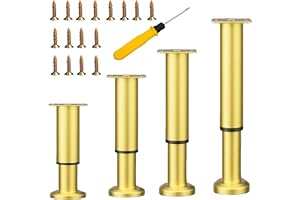 EURXLQ 4 guld, justerbara möbelfötter, 18–30 cm, bordsben, metallfötter för möbler, halkfria, rostbeständiga, kraftiga, möbel