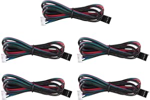 Jopto Lot de 5 câbles de moteur pas à pas bipolaire 4 broches Nema17 1 m pour imprimante 3D CNC