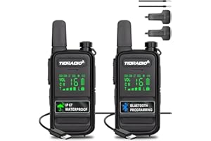 TIDRADIO TDRADIO TD-M11 Waterproof IP67 Walkie Talkies Long Range, Walkie Talkies for Adults& Kids, PMR 446 Two Way Radio with Wireless Programming Frequency Copy VOX USB Charging 2 Way Radio for Outdoor-2Pack