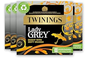 Twinings Lady Grey Tea | Bright & Refreshing Black Tea with Zesty Orange | Multipack Bulk Buy, 320 (4 x 80) Biodegradable Tea Bags