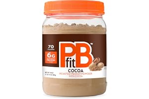 PBfit helt naturligt chokladjordnötssmörpulver, pulveriserad jordnötsspridning från äkta rostade pressade jordnötter och kakao, 5 g protein (30 oz.)