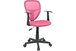 ‎CARO-MÖBEL CARO-Möbel Kinderdrehstuhl Studio - Ergonomischer Schreibtischstuhl mit Armlehnen, Verstellbar, Rosa, Pink - Ideal für Kinder, Atmungsaktives Mesh, Leichter Aufbau [bis 80kg]