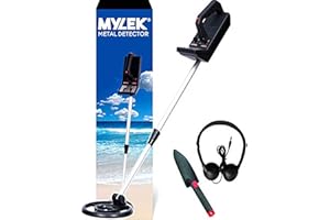 MYLEK Metal Detector Kit Height Adjustable With Waterproof Search Coil - Detects All Gold, Silver, Non-Ferrous Metals, Treasure, Lightweight With Headphones And Shovel, Kids Adults Beginners