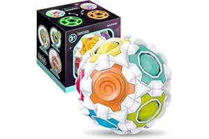 JASTOWN Magic Rainbow Ball Puzzle Inteligencia Speed Cube Juguete,Rolling 3D Puzzle Ball,Anti Estrés Cubo para Niños Adultos,Relajar la Bola de Masaje Muscular, Juguete Educativo Cerebro Teaser (A)