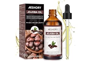 AESHORY Aceite de Jojoba Puro 100ML, Aceite Prensado en Frío Vegano 100% Natural - Rico en Ácidos Grasos Insaturados, Vitamina para Hidratación de Cara, Cuerpo, Cabello y Uñas, Eliminar el Acné