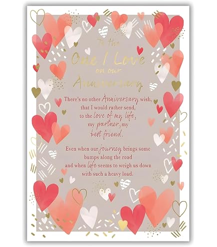 Woodmansterne Emma Bridgewater Jubiläumskarte – „To The One I Love“, Mit Folie & Prägung