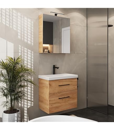 Allibert badmeubelset Bali 80 cm Es Molina met polybeton wastafel zonder spiegel kopen? Badkamermeubelsets
