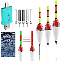 Bouchon A Peche Accessoire Peche 3 Flotteurs De Pêche LED DAZZTIME - Bouchons Lumineux Pour Pêche De Nuit - Visibilité Accrue, Détection De Touche Goutte D'eau Bouchon Lumineux Peche