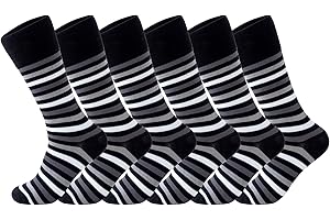 Niofind Mens Socks, Smart Dress Socks 6 Pairs Multipack, Black, Patterned & Plain Men's Socks | Soft Combed Cotton Socks Men Suitable For Work And Casual Wear, Breathable Therm, Size 6-11 UK