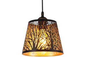 AIRTWESD Interna Plafoniera E27 LED Sospensione Nero industriale illuminazione cucina soggiorno sala da pranzo lampada da camera da letto, (senza lampadina)