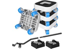 NIUXX Ruedas de Muebles MóViles, Ruedas Giratorias de 360 Grados, 4 Ruedas de Muebles (1,25 in) Y 1 Palanca, Kit de ElevacióN para Muebles de Sofá, Mesa, Carga MáXima 450 Kg