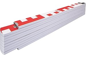 STABILA Zollstock Type 1407 GEO, 2 m, weiß, Geo-Skalierung/metrische Skala, Winkelfunktion, Stahlblechgelenke mit integrierter Stahlfeder
