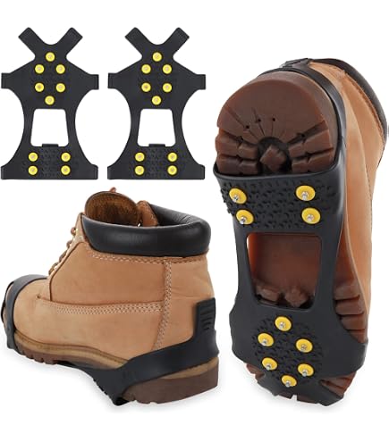 Crampons Neige 19 Pointes - Antidérapants Acier Inoxydable Pour Randonnée Glace (Taille L/XL)