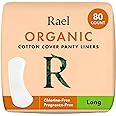 Rael Certified Organic Cotton, Unscented, Natural Daily Panty-Liners, Long, Pack of 4 (72 Count)