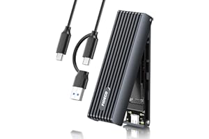 FIDECO M.2 NVMe Gehäuse, USB 3.2 Gen 2, 10Gbit/s NVMe SSD Gehäuse, PCIe NVMe Adapter für M-Key/M+B Key, unterstützt UASP und Trim, Gehäuse aus Vollaluminiumlegierung, Sandwich-Design