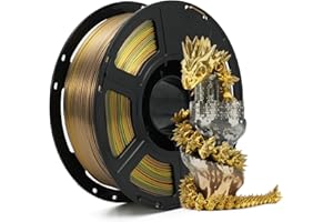 FLASHFORGE Filament PLA pour imprimante 3D - En soie brillante - Dégradé rapide de couleur - Changement de couleur - Multicolore - 1,75 mm - Bobine de 1 kg - Structure en soie et ultra brillant -