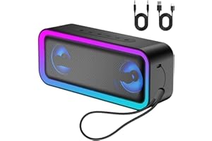 IKT Bluetooth Speaker, 40W Loud Stereo Sound Portable Speaker, 30Hrs Playtime, Speakers Wireless Bluetooth 5.4, Deep Bass, 7 RGB lights,TWS Pairing, IPX7 Waterproof, Speakers for Home/Party/Outdoor