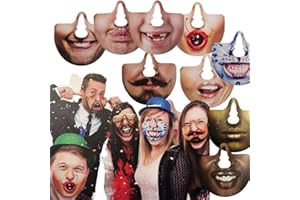 Bada Bing Zestaw 15 masek na nos, maska na twarz, dla dorosłych, na imprezę, akcesoria na urodziny, imprezę, dekoracja, pudełko na zdjęcia, na wesele, zabawę, zabawne, JGA 21
