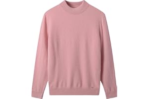 ZHILI Maglia in Cashmere da Uomo Tinta Unita Mock Neck Maglia