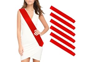 OZOSHINE Schärpe 6 Stück Rote Schärpen blank Party zubehör schärpe Bedrucken Individuelle Satin schärpe DIY schärpe Unbedruckte Schärpe für Geburtstag Hochzeit Bachelorette Party junggesellinnenabschied