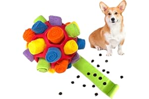 CIIVURR Schnüffelball für Hunde, Hundespielzeug Schnüffelteppich Schnüffelspielzeug für Hunde Training Tragbarer Haustier Puzzle Snuffle Ball Toys für Kleine Mitte Groß Hunde (Rot Regenbogen)