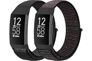 Runostrich Bracelet de montre en nylon compatible avec Fitbit Charge 4/Charge 3/SE, bracelet de rechange doux et respirant avec bracelet pour homme et femme