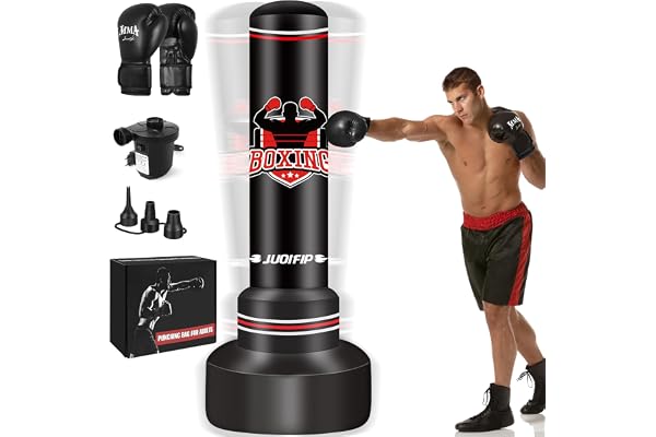 NZQXJXZ Sac de Frappe Adulte 180cm, Sac de Boxe Lourd autoportant, Sacs de Kickboxing avec Support pour l'entraînement MMA Muay Thai Fitness Débutants