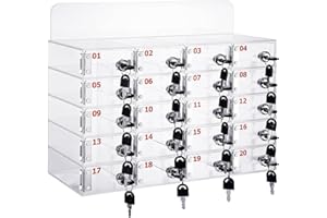 LVRUIEDS Almacenamiento Para Teléfono Móvil, Con 12/15/20/25/30/40 Ranuras, Casillero Transparente Para Teléfono Móvil Con Cerradura, Gabinete De Almacenamiento Para Teléfono Móvil De Escritorio(20 Sl