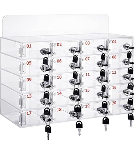 Cassetta Sicurezza Per Cellulari - 20 Slot Trasparenti, Con Serratura A Chiave, Acrilico - Foto 8