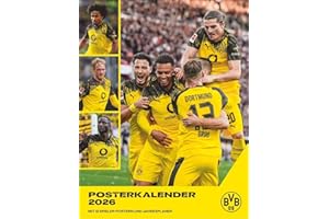 BVB Posterkalender 2026: Jahres-Wandkalender 2026 für Fußballfans. Fotokalender mit den Stars von Borussia Dortmund. Kalender im Hochformat 34 x 44 cm. (Bundesliga Kalender Heye)