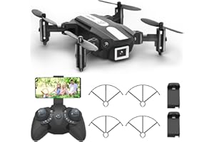 Wipkviey Mini drone avec camera - 1080P HD FPV drones pour enfants débutants, Avec une touche décollage/atterrissage, Flip 3D, Capteur de gravité, Contrôle gestuel, Commande vocale, 2 Batteries - T25