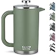 Campo Libre.® Giorgio. French Press I Kaffeebereiter aus doppelwandigem Edelstahl 0,6l I plastikfreie Kaffeepresse mit Thermo