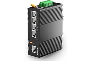 mokerlink 5 Puertos Gigabit Ethernet Switch Industrial de Carril DIN, Capacidad de Conmutación de 14Gbps, no Administrado IP40 (-40 a 185 °F), con Fuente de Alimentación