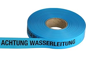 KDS ACHTUNG WASSER/WASSERLEITUNG Trassen-Warnband/Trassenband/Warnband/Band 250 m x 40 mm, blau