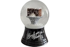 VIENNA SNOWGLOBE Real Glass Snow Globe - Almost Like Real Snow Motif: Sachertarte Cake 4 cm