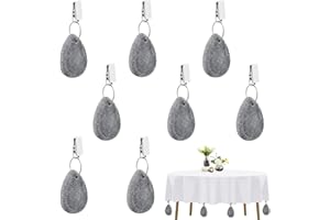 Newtic 8 Pièces Poids de Nappe en Pierre avec Pince en Marbre, Poids de Nappe, Poids pour Nappe de Table Exterieur, Pendentif Nappe, pour Rideaux Extérieur, Nappe Jardin Exterieur