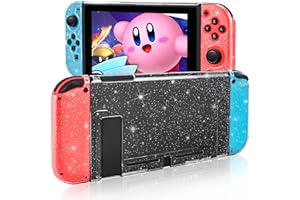 DLseego Custodia Glitter Compatibile con Switch, Cover Protettiva Agganciabile con Guscio in TPU per Switch Console e Joy-Con Controller - Chiaro