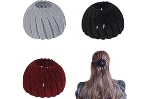 OTKARXUS Fermaglio per capelli a nido di uccelli, 3 pezzi in velluto espandibile per coda di cavallo, accessorio per capelli per donne, ragazze (3 colori)
