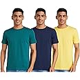 Amazon Brand - Symbol Men's Solid Cotton T Shirt | Plain | Round Neck | Half Sleeve-Regular Fit | Combo Pack of 3 (Available in Plus Size)
