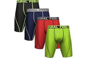 Natural Feelings 9in Pack de 4 Boxer Hombre Largos Calzoncillos Deportivos Hombre Elástico Ropa Interior Hombre Boxers para Hombres Absorción De Humedad
