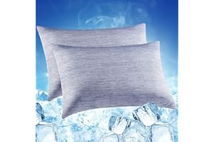 Luxear Cooling Pillowcases 2 Packs, Cool Pillow Cases with Arc-chill Cooling Fiber Q-Max 0.5, Double-Sided Design is Soft and Breathable With Hidden Zipper, Machine Washable 50x75cm-Blue