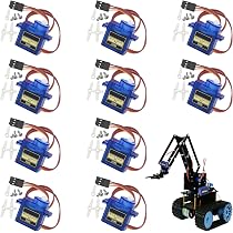 Lot de 12 micro servos SG90 9 g pour robot, hélicoptère, avion, commandes de voiture, bateau, mini servo