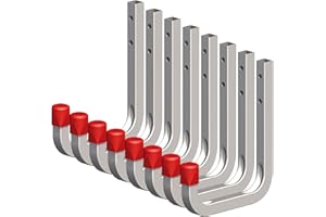 SECOTEC 8 x Universalhaken verzinkt 80 x 120 mm Belastbarkeit 45 kg Stahlhaken Garagenhaken